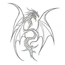 dragon wing tattoo design idea