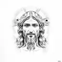 jesus face tattoo design idea