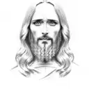 jesus face tattoo design idea