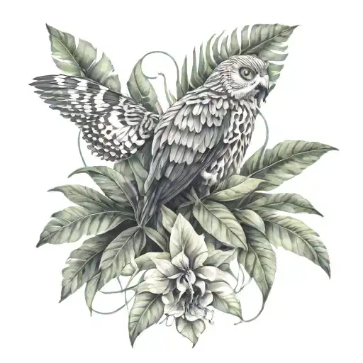 rainforest half sleeve tattoo design idea