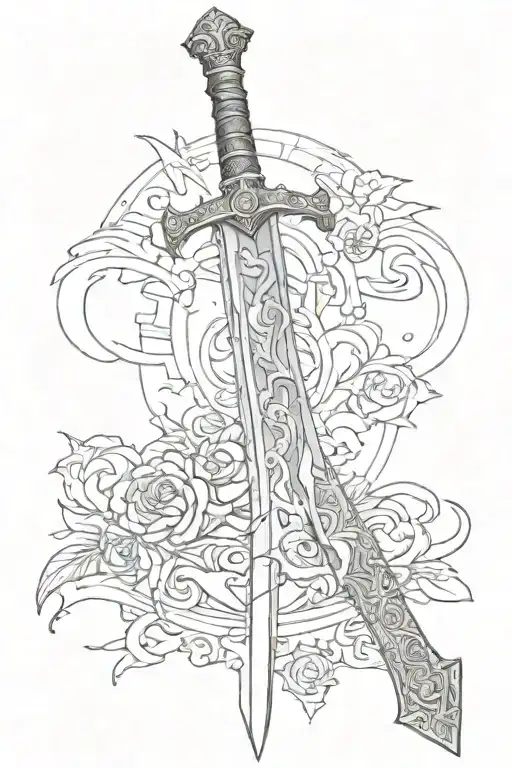 Roman Empire sword tattoo design idea