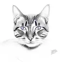 A realistic portrait of your beloved cat, capturing their unique personality and charm tattoo design idea
