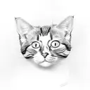 A realistic portrait of your beloved cat, capturing their unique personality and charm tattoo design idea