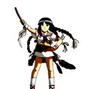 Native American girl with feathers and braids tattoo design idea