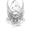 Kombie with surfboards tattoo design idea