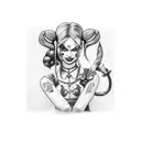 Harley Quinn and poison ivy  tattoo design idea