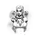 Harley Quinn and poison ivy  tattoo design idea