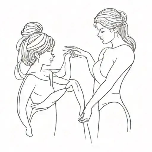 mother and daughter tattoo tattoo design idea