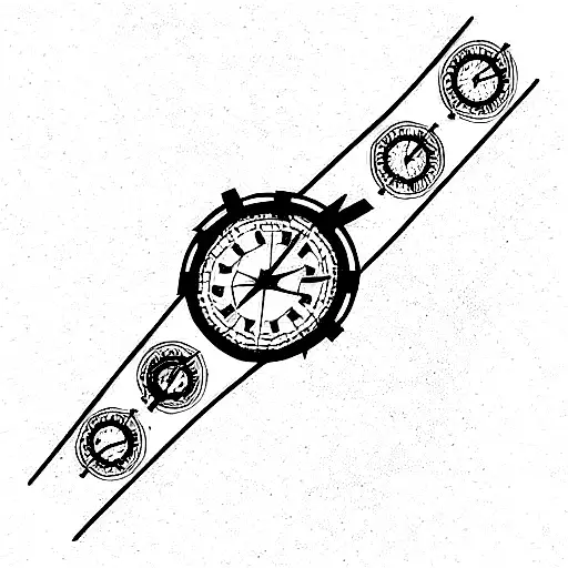 historic timeline sleeve tattoo design idea