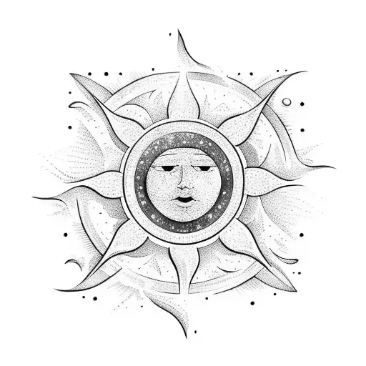 hand reaching out from under the waves of the ocean, with the sun above it on the left, a bird flying away on the right  tattoo design idea