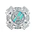 AMDG separated by a Celtic cross tattoo design idea