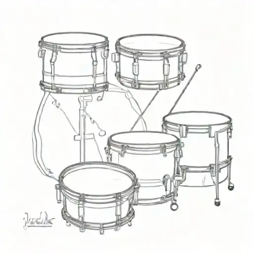 percussion bongos,vibraphone and bass drum  tattoo design idea
