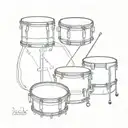 percussion bongos,vibraphone and bass drum  tattoo design idea