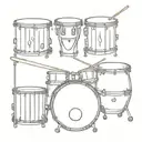 percussion bongos,vibraphone and bass drum  tattoo design idea