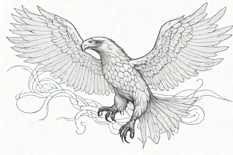 Black eagle hunting tattoo design idea
