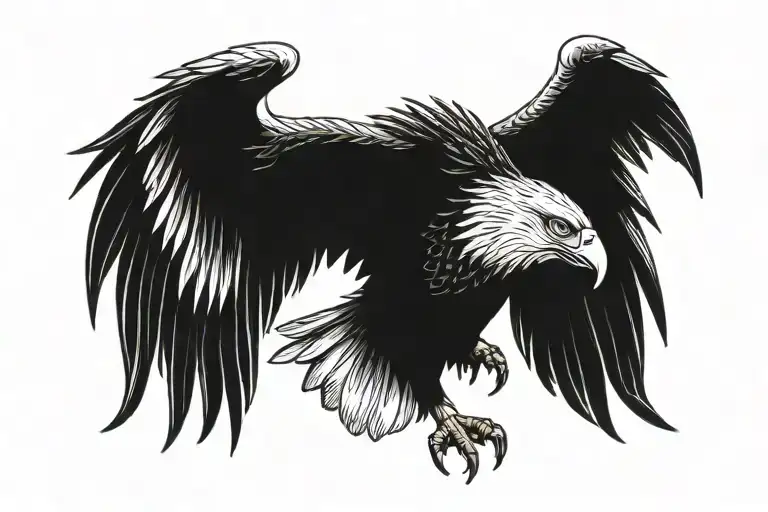 Eagle with open wings Beşiktaş tattoo design idea