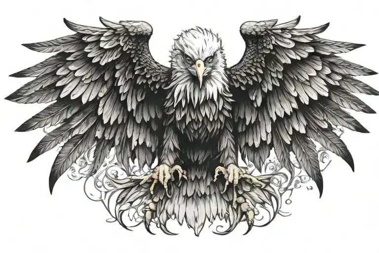 eagle with spread wings tattoo design idea