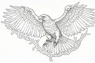 Black eagle hunting tattoo design idea
