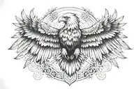 eagle with spread wings tattoo design idea