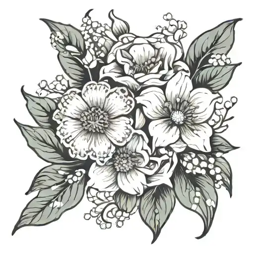 July November october birth flower tattoo design idea