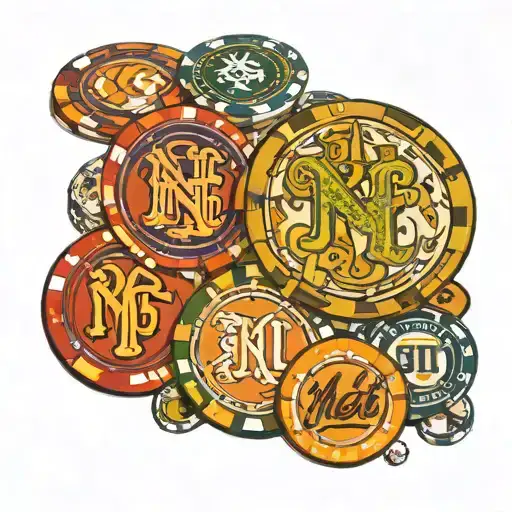 NY Mets, NY Jets, Buffalo Sabres, Denver Nuggets, East Carolina University Football, Poker chips and pocket A's tattoo design idea