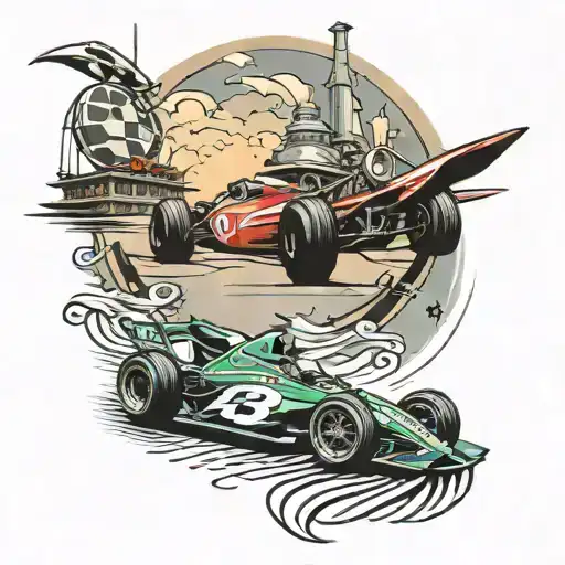 tattoo of walt disney world speedway with indycar tattoo design idea