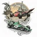 tattoo of walt disney world speedway with indycar tattoo design idea