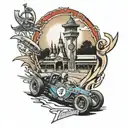tattoo of walt disney world speedway with indycar tattoo design idea