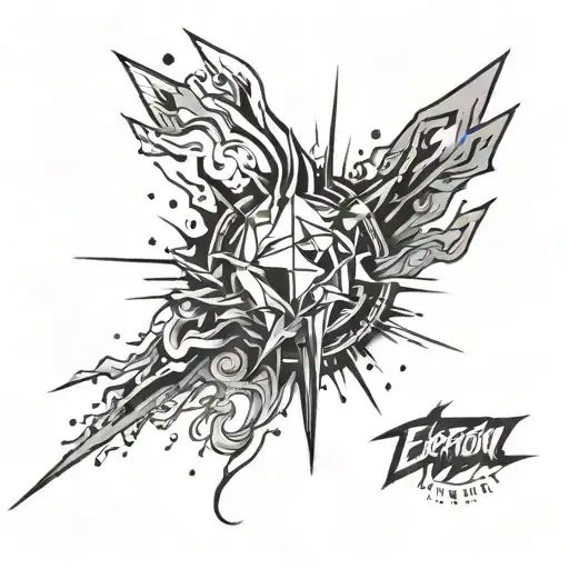 2d explosion abstract design tattoo design idea