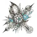 2d explosion abstract design tattoo design idea