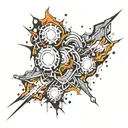 2d explosion abstract design tattoo design idea