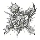 2d explosion abstract design tattoo design idea