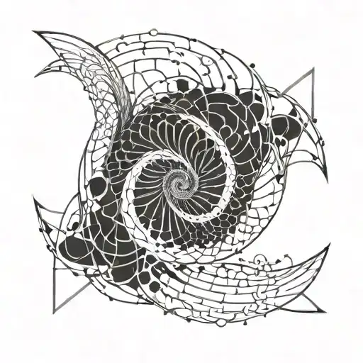 Fibonacci spiral tattoo design idea