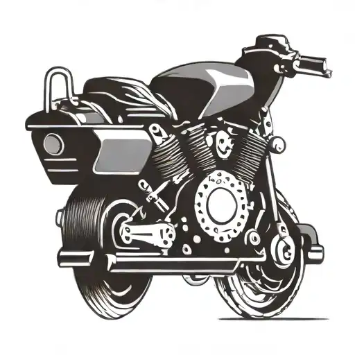 v-twin engine as a heart shape tattoo design idea