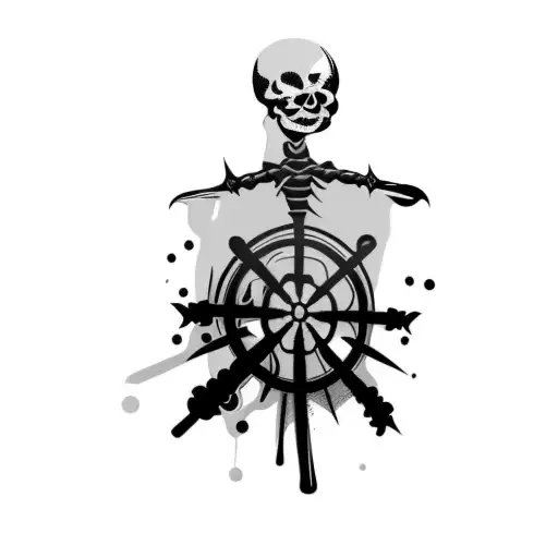 a skull and crossbones tattoo design idea