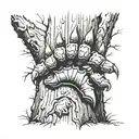 A bear claw marks on a tree trunk, representing the client's passion for hunting and connection to the wilderness tattoo design idea