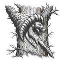 A bear claw marks on a tree trunk, representing the client's passion for hunting and connection to the wilderness tattoo design idea