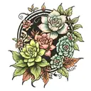 succulent plants tattoo design idea