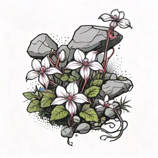 cyclamen among the rocks tattoo design idea