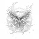 sun sea wings tattoo design idea