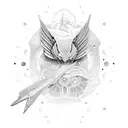 sun sea wings tattoo design idea