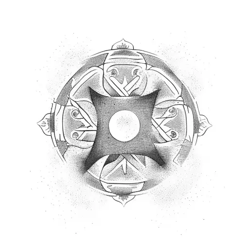 A tattoo design representing the five elements in Chinese philosophy tattoo design idea