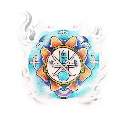 A tattoo design representing the five elements in Chinese philosophy tattoo design idea