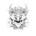 oroboros com duas cabeças  tattoo design idea