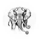 Elephant face and Lion face tattoo design idea