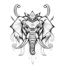 Elephant face and Lion face tattoo design idea