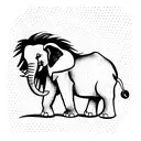 Elephant and Lion tattoo design idea