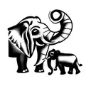 Elephant and Lion tattoo design idea