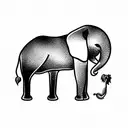 Elephant and Lion tattoo design idea