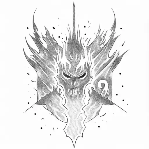 bonfire of dark souls tattoo design idea